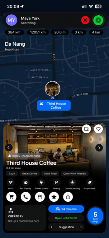 Locstat app — live map
